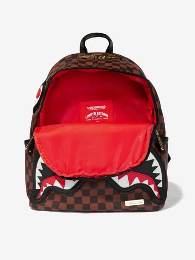 Sprayground Kids Sawtooth Sharks In Paris Savage Backpack In Brown