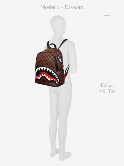 Sprayground Kids Sawtooth Sharks In Paris Savage Backpack In Brown