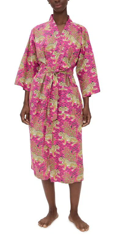 Printfresh Bagheera Long Robe Hot Pink In Pink