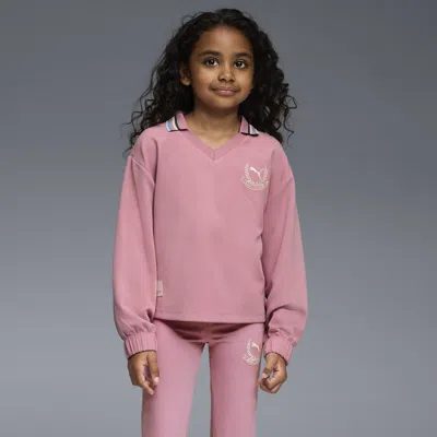 Puma Class Pack Big Kids' Polo Shirt Waffle Knit Polo Shirt In Pink