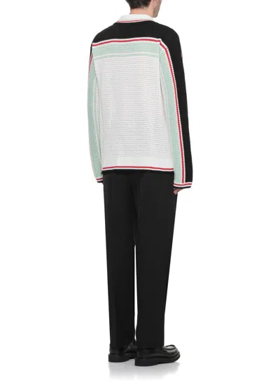 Casablanca Men's Faux Crochet Shirt In White