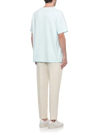 Casablanca T-shirt In Cotone Azzurro Pastello Uomo In Blue