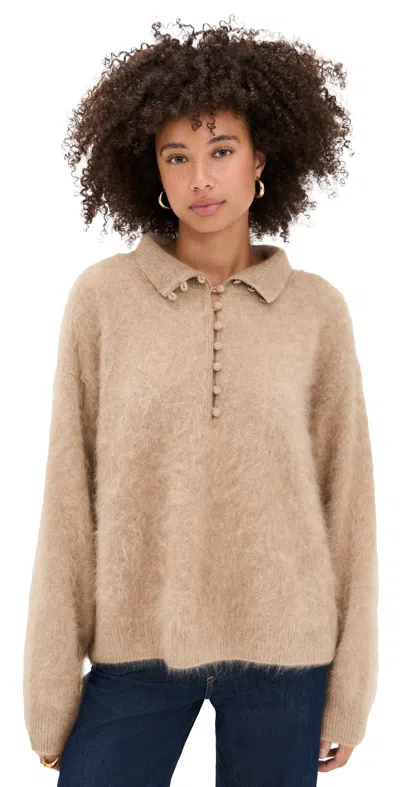 Rag & Bone Jada Brushed Cashmere Sweater Mink In Brown