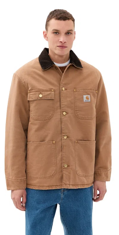 Carhartt Work In Progress Michigan Canvas Coat In Brown