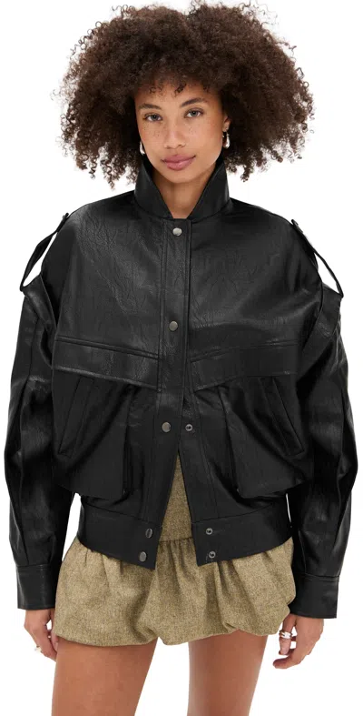 Lioness Madame Faux Leather Jacket In Black