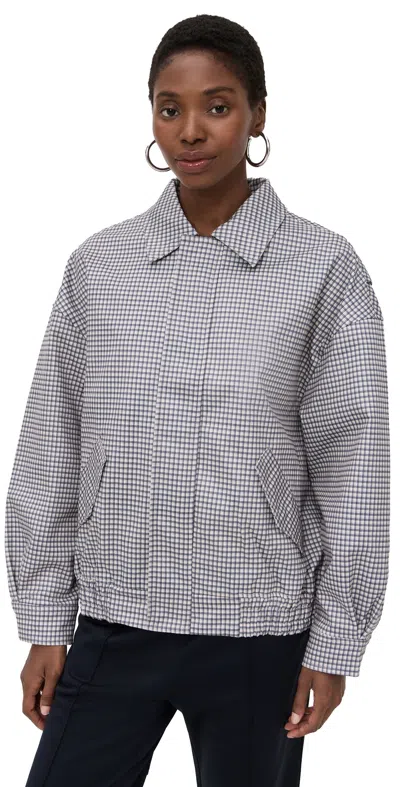 Lioness Kenny Bomber Jacket Cream Check In Gray