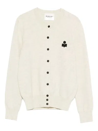 Isabel Marant Étoile Marant Etoile Mona Wool And Cotton Blend Cardigan In Gray
