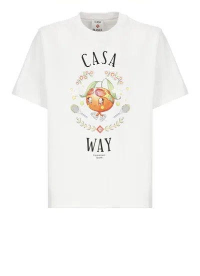 Casablanca Print T-shirt In White