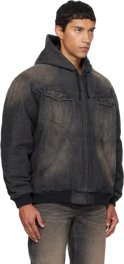Egonlab Hooded Denim Jacket In Black