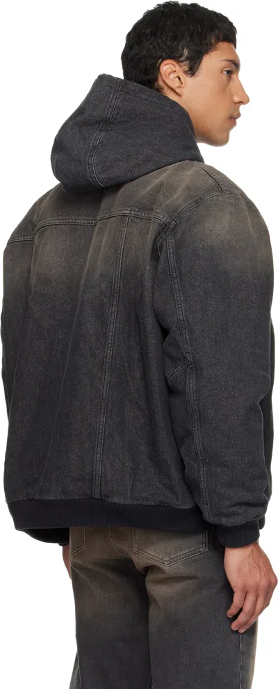 Egonlab Hooded Denim Jacket In Black