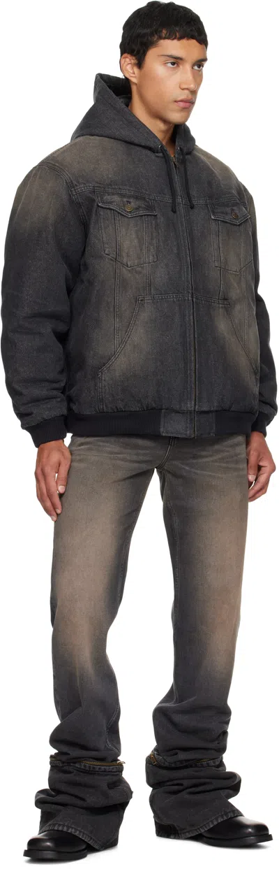 Egonlab Hooded Denim Jacket In Black