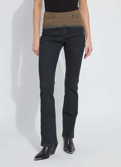 Lyssé Ceri High Rise Slim Flared Jeans In Dip Dye Black In Multi
