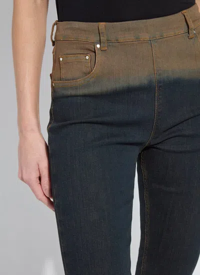 Lyssé Ceri High Rise Slim Flared Jeans In Dip Dye Black In Multi