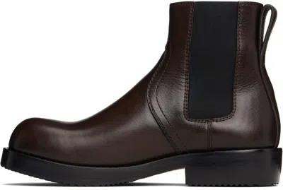 Dries Van Noten Leather Chelsea Boots In Brown