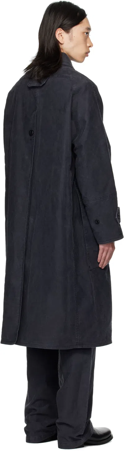 Ouat Black Mac Coat In Black