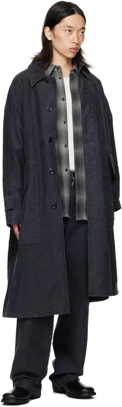 Ouat Black Mac Coat In Black