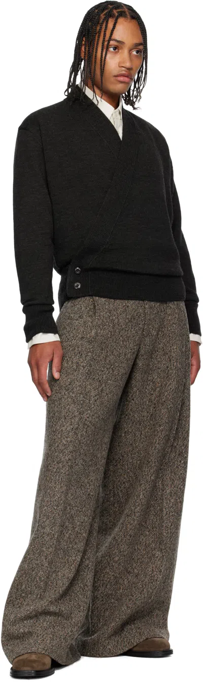 Dries Van Noten Brown Zip Boots In Black