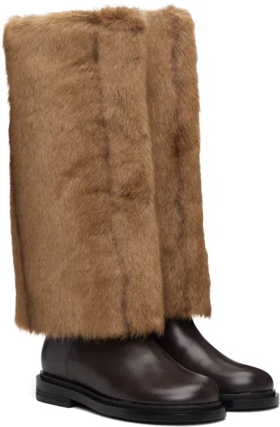 Epingler Brown Combi Socks Tall Boots In Blue