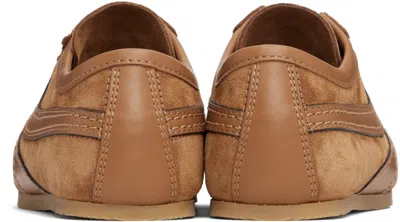 Dries Van Noten Stitched Contrast Rubber Sole Suede Panel Sneakers In Brown