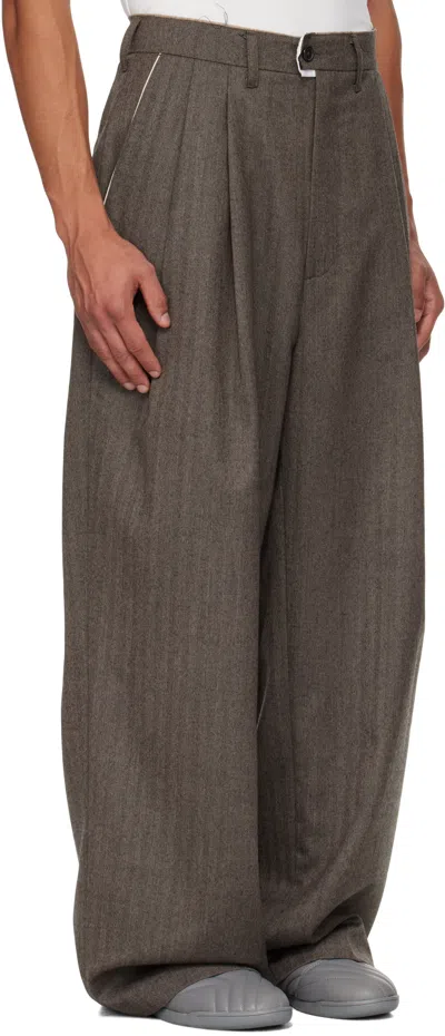 Camiel Fortgens Brown Suit Trousers In Gray