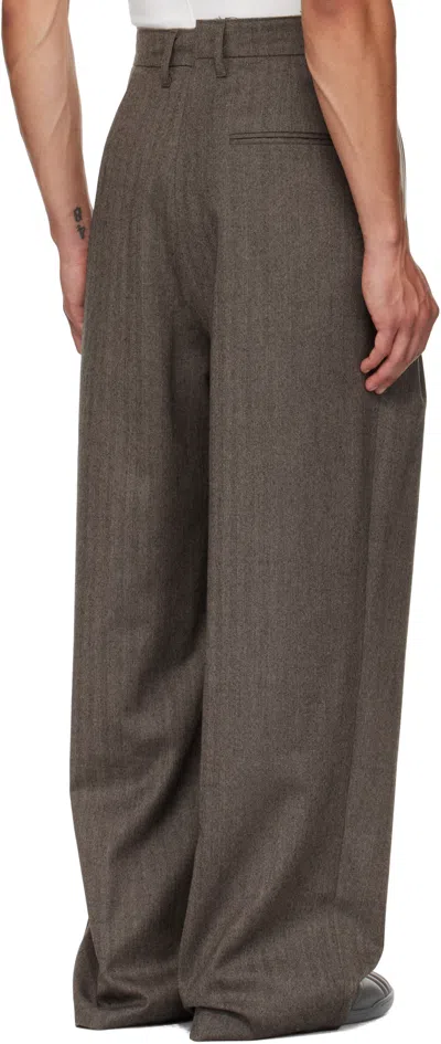 Camiel Fortgens Brown Suit Trousers In Gray