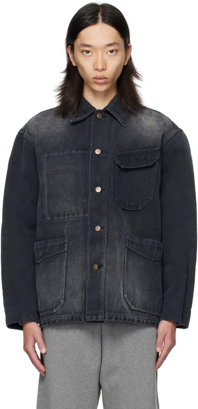 Ouat Black Selvedge Denim Jacket In Black