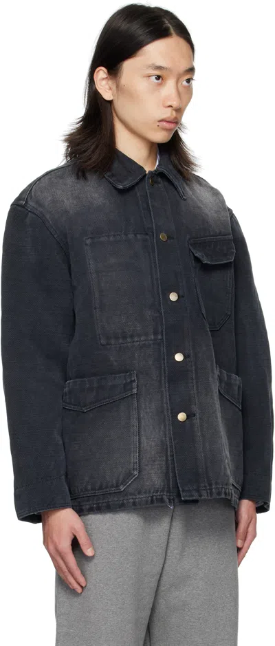Ouat Black Selvedge Denim Jacket In Black
