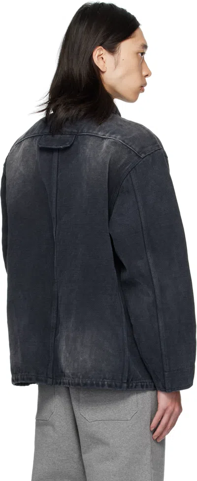 Ouat Black Selvedge Denim Jacket In Black