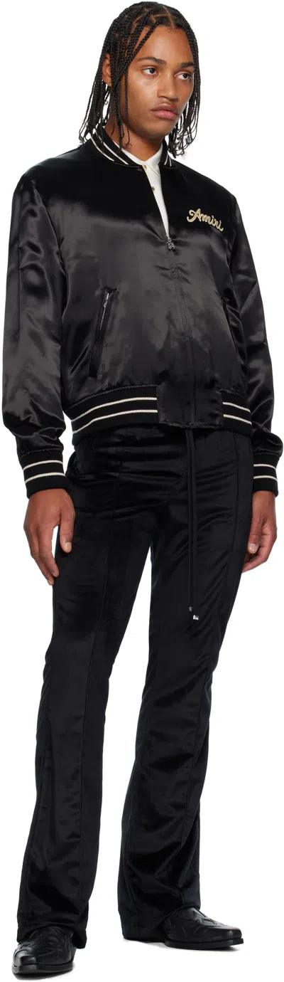 Amiri Men Black Jacket With Logo On The Front And Back In Tech Fabric Man In Black