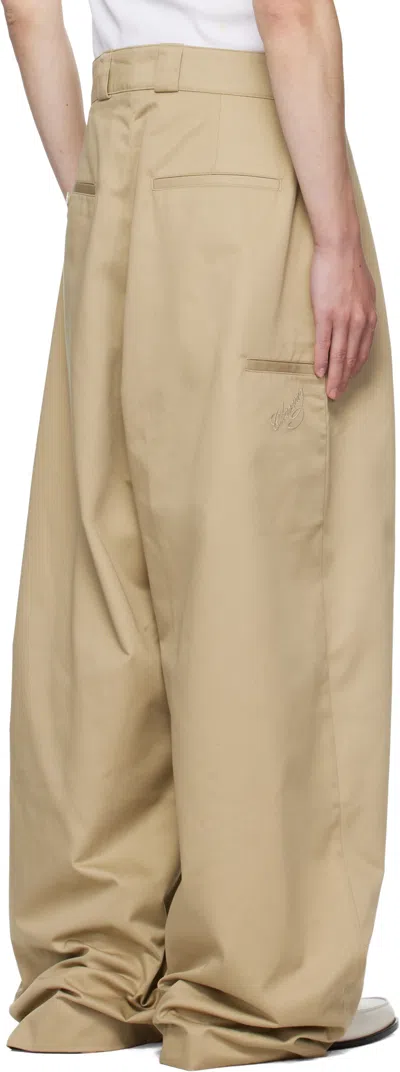 Willy Chavarria Beige Chino Trousers In Neutral
