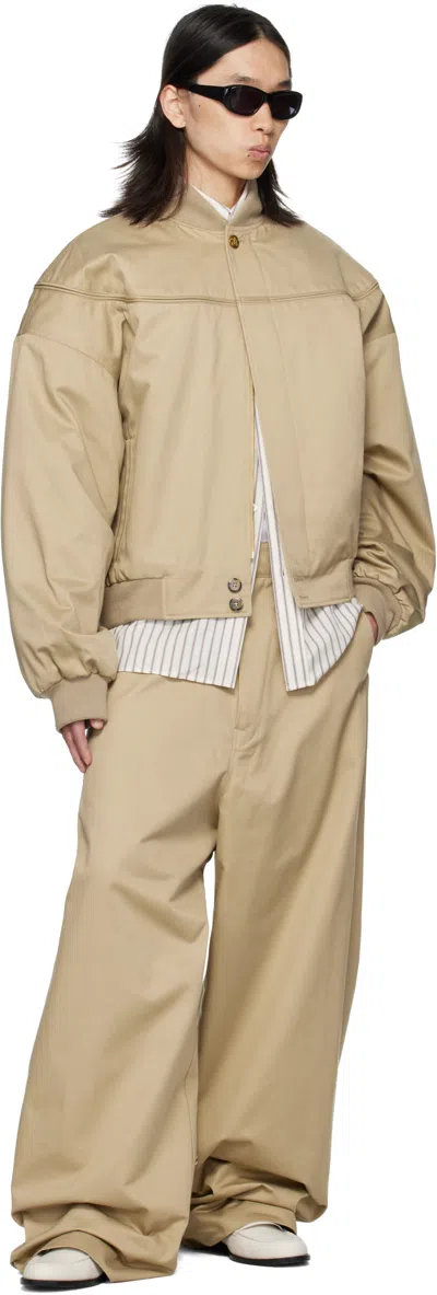 Willy Chavarria Beige Chino Trousers In Neutral