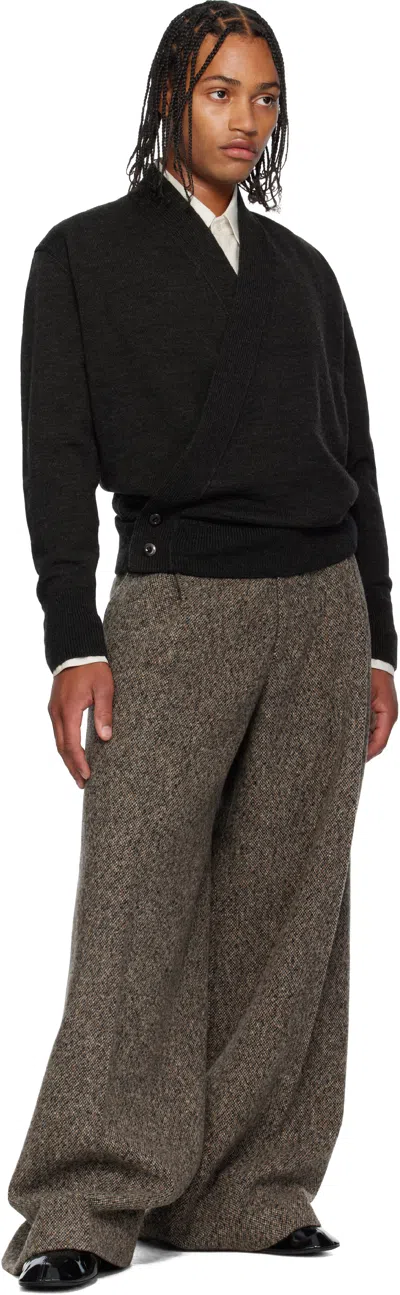 Dries Van Noten Lace-up Patent Leather Pointed Toe Shoes In Black