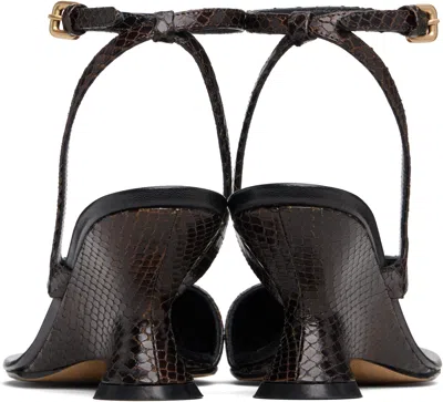 Dries Van Noten Sculptural High Heel Pumps With Ankle Strap In Brown