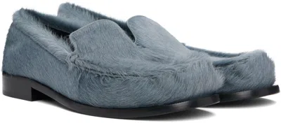 Dries Van Noten Blue Ponyhair Loafers In Blue