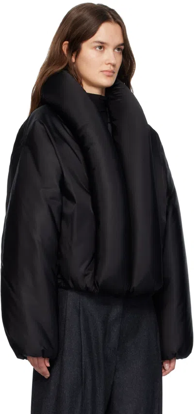 Alaïa Taffeta Padded Bomber Jacket In Black
