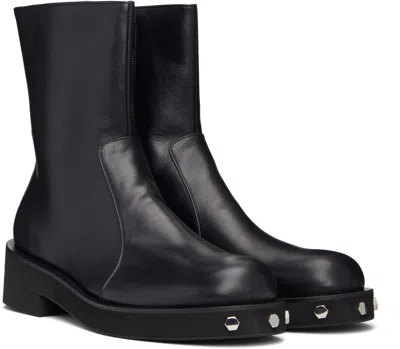Ouat Black Astro Zip Boots In Multi