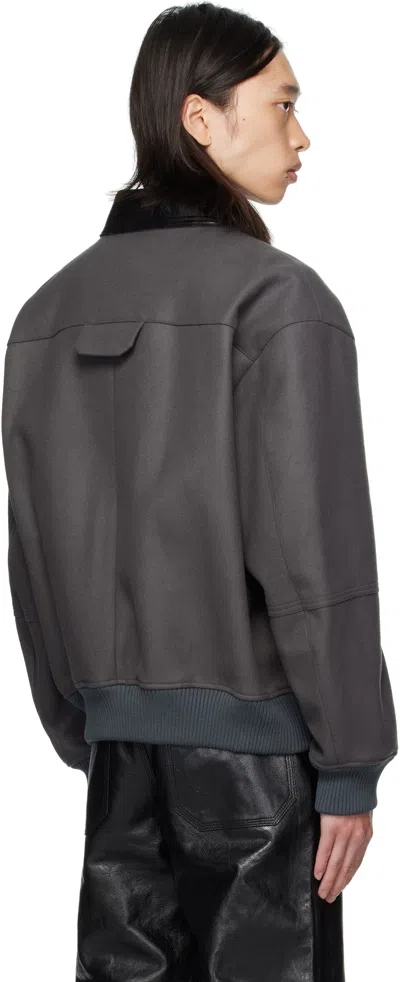 Ouat Gray Meta Blouson Jacket In Brown