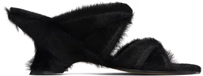 Dries Van Noten 75mm Pony-hair Sculpted-heel Sandals In Black