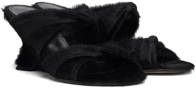 Dries Van Noten 75mm Pony-hair Sculpted-heel Sandals In Black
