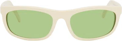 Our Legacy White Shelter Sunglasses In Green