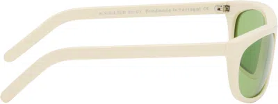 Our Legacy White Shelter Sunglasses In Green