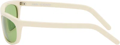 Our Legacy White Shelter Sunglasses In Green