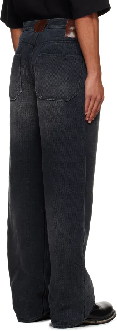 Ouat Gray Selvedge Baggie Jeans In Black