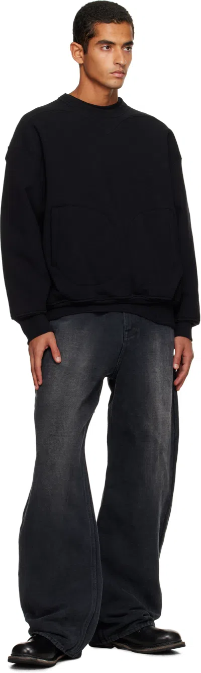 Ouat Gray Selvedge Baggie Jeans In Black