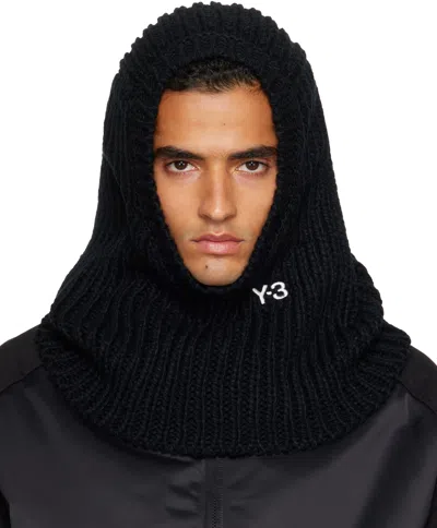 Y-3 Black Knitted Hood Balaclava In Black