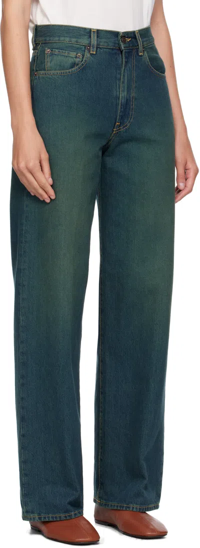 6397 Blue Wide Jeans In Blue