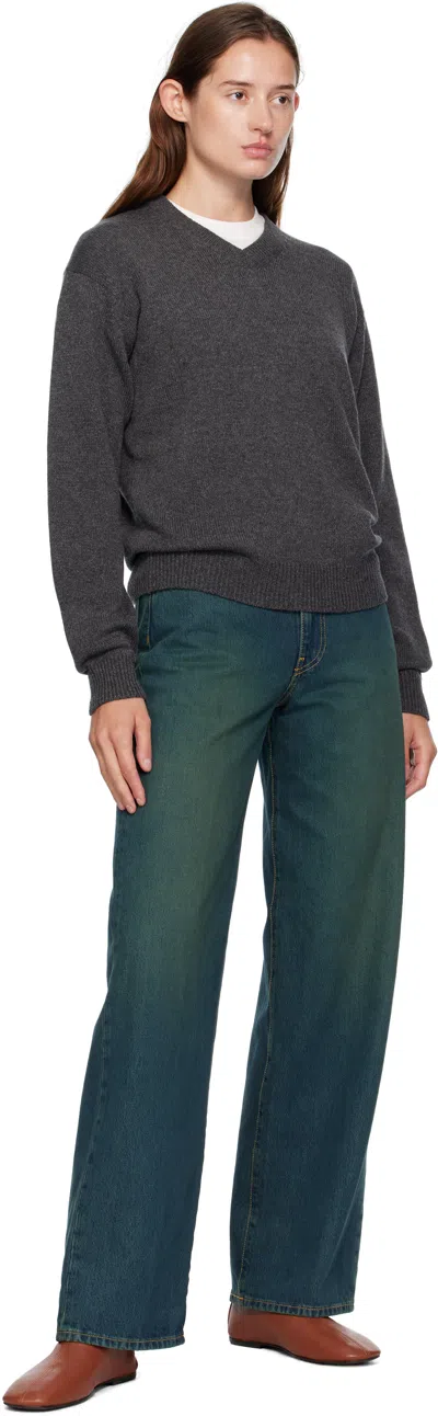 6397 Blue Wide Jeans In Blue