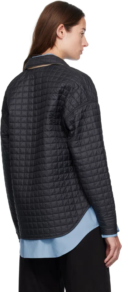 Moncler Black Quilted Shirt Jacket In Black