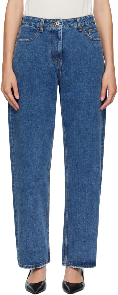 Coor Blue Relaxed Washed Jeans In Blue