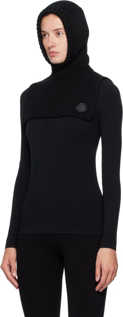 Moncler Genius Moncler X Ee72 Black Wool Balaclava In Black